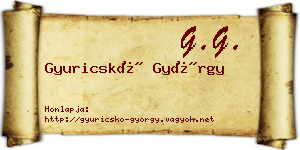 Gyuricskó György névjegykártya