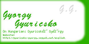 gyorgy gyuricsko business card